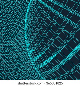 Network abstract background. 3d technology vector illustration.Abstract globe.3D Sphere with Lines.