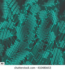 Network Abstract Background. 3d Technology Vector Illustration.