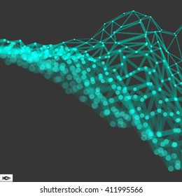 Network Abstract Background. 3d Technology Vector Illustration.