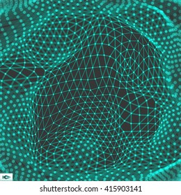 Network Abstract Background. 3d Technology Vector Illustration