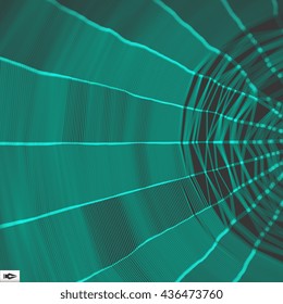 Network Abstract Background. 3d Technology Vector Illustration.