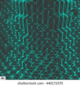 Histórico abstrato da rede. Ilustração de vetor de tecnologia 3d.