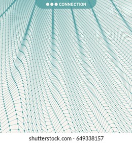 Network Abstract Background. 3d Technology Vector Illustration.