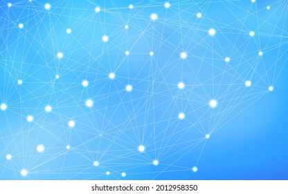 Network abstract, blue gradient background