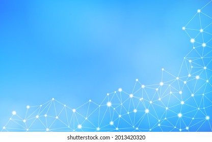 Network abstract, blue gradient background