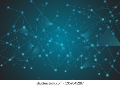 Network abstract connection isolated on blue background. Network technology background with dots and lines for backdrop and ai design.Modern abstract concept. Vector illustration of network technology