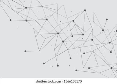 Network abstract connection isolated on gray background. Network technology background with dots and lines for backdrop and ai design. Modern abstract concept.Vector illustration of network technology