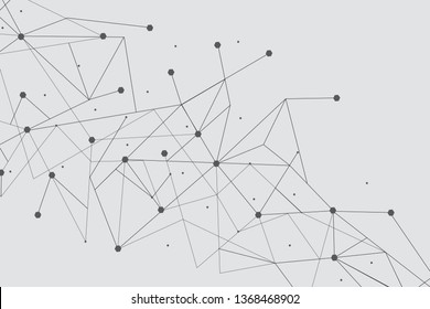 Network abstract connection isolated on gray background. Network technology background with dots and lines for backdrop and ai design. Modern abstract concept.Vector illustration of network technology