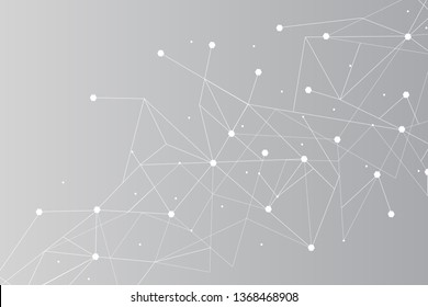 Network abstract connection isolated on gray background. Network technology background with dots and lines for backdrop and ai design. Modern abstract concept.Vector illustration of network technology