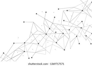 Network abstract connection isolated on white background. Network technology background with dots and lines for backdrop and ai design.Modern abstract concept.Vector illustration of network technology