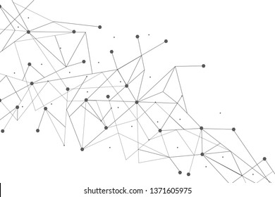 Network abstract connection isolated on white background. Network technology background with dots and lines for backdrop and ai design.Modern abstract concept.Vector illustration of network technology