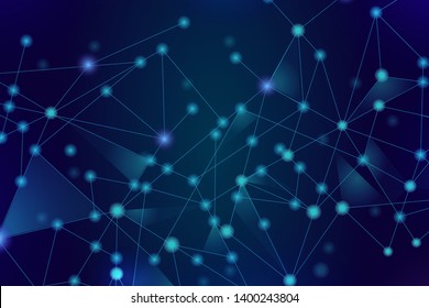 Network abstract connection isolated on blue background. Network technology background with dots and lines for backdrop and ai design.Modern abstract concept. Vector illustration of network technology
