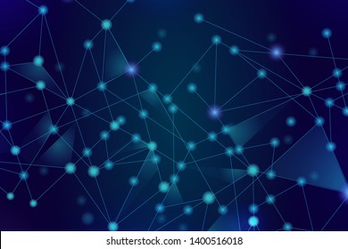 Network abstract connection isolated on blue background. Network technology background with dots and lines for backdrop and ai design.Modern abstract concept. Vector illustration of network technology