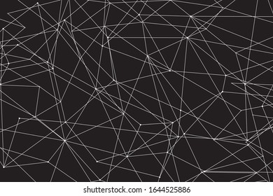 Network abstract connection isolated on black background.Network technology background with dots and lines for backdrop and ai design. Modern abstract concept.Vector illustration of network technology