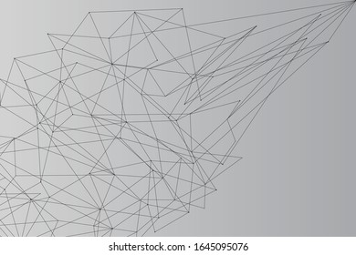 Network abstract connection isolated on gray background. Network technology background with dots and lines for backdrop and ai design. Modern abstract concept.Vector illustration of network technology