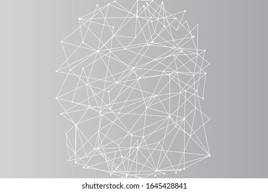 Network abstract connection isolated on gray background. Network technology background with dots and lines for backdrop and ai design. Modern abstract concept.Vector illustration of network technology