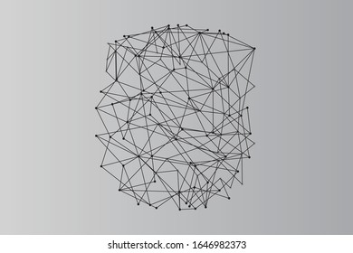Network abstract connection isolated on gray background. Network technology background with dots and lines for backdrop and ai design. Modern abstract concept.Vector illustration of network technology