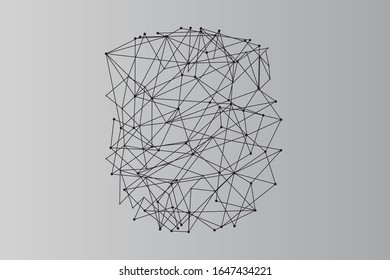 Abstrakte Netzwerkverbindung einzeln auf grauem Hintergrund. Netzwerk-Technologie-Hintergrund mit Punkten und Linien für Hintergrund und ai-Design. Modernes abstraktes Konzept.Vektorillustration Illustration der Netzwerktechnologie
