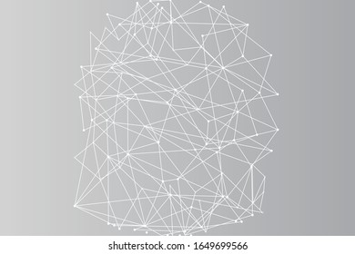 Network abstract connection isolated on gray background. Network technology background with dots and lines for backdrop and ai design. Modern abstract concept.Vector illustration of network technology