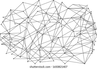Conexión abstracta de red aislada en fondo blanco.Fondo tecnológico de red con puntos y líneas para el fondo y diseño de ai. Concepto abstracto moderno.Ilustración vectorial de la tecnología de red