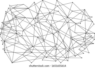 Network abstract connection isolated on white background.Network technology background with dots and lines for backdrop and ai design. Modern abstract concept.Vector illustration of network technology