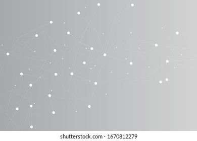 Network abstract connection isolated on gray background. Network technology background with dots and lines for backdrop and ai design. Modern abstract concept.Vector illustration of network technology
