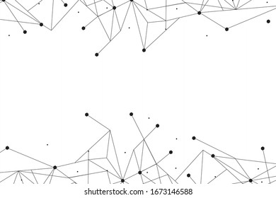 Conexión abstracta de red aislada en fondo blanco.Fondo tecnológico de red con puntos y líneas para el fondo y diseño de ai. Concepto abstracto moderno.Ilustración vectorial de la tecnología de red