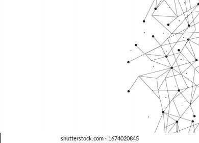 Network abstract connection isolated on white background.Network technology background with dots and lines for backdrop and ai design. Modern abstract concept.Vector illustration of network technology