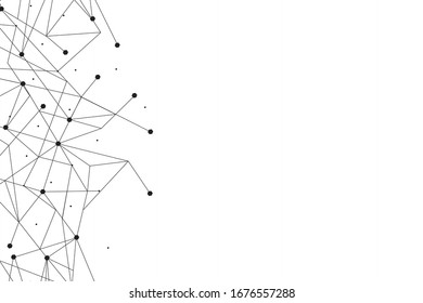 Network abstract connection isolated on white background.Network technology background with dots and lines for backdrop and ai design. Modern abstract concept.Vector illustration of network technology