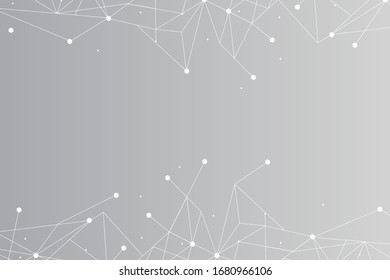 Network abstract connection isolated on gray background. Network technology background with dots and lines for backdrop and ai design. Modern abstract concept.Vector illustration of network technology