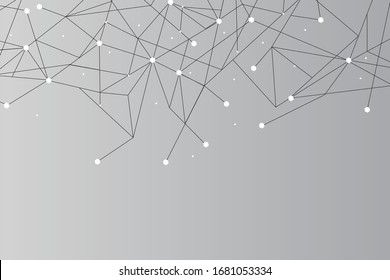 Network abstract connection isolated on gray background. Network technology background with dots and lines for backdrop and ai design. Modern abstract concept.Vector illustration of network technology