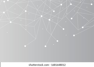 Network abstract connection isolated on gray background. Network technology background with dots and lines for backdrop and ai design. Modern abstract concept.Vector illustration of network technology