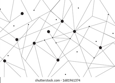 Network abstract connection isolated on white background.Network technology background with dots and lines for backdrop and ai design. Modern abstract concept.Vector illustration of network technology