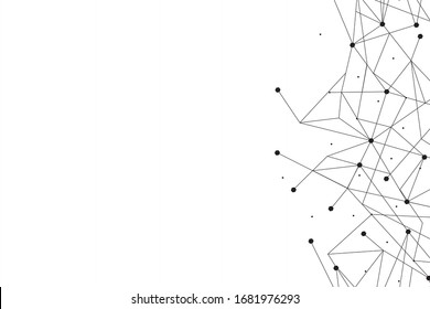 Network abstract connection isolated on white background.Network technology background with dots and lines for backdrop and ai design. Modern abstract concept.Vector illustration of network technology