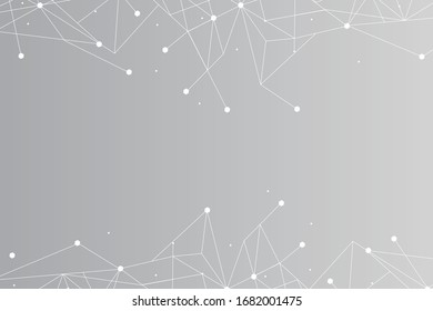 Network abstract connection isolated on gray background. Network technology background with dots and lines for backdrop and ai design. Modern abstract concept.Vector illustration of network technology