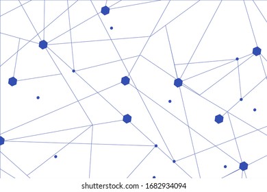 Network abstract connection isolated on white background.Network technology background with dots and lines for backdrop and ai design. Modern abstract concept.Vector illustration of network technology