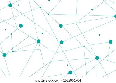 Conexión abstracta de red aislada en fondo blanco.Fondo tecnológico de red con puntos y líneas para el fondo y diseño de ai. Concepto abstracto moderno.Ilustración vectorial de la tecnología de red