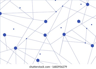 Network abstract connection isolated on white background.Network technology background with dots and lines for backdrop and ai design. Modern abstract concept.Vector illustration of network technology