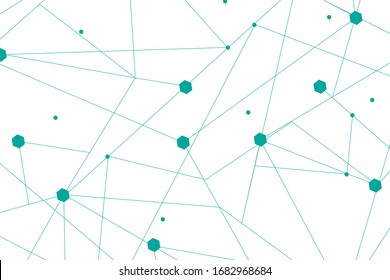 Network abstract connection isolated on white background.Network technology background with dots and lines for backdrop and ai design. Modern abstract concept.Vector illustration of network technology
