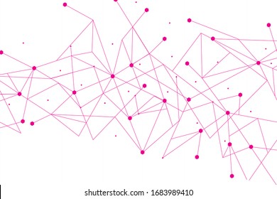 Conexión abstracta de red aislada en fondo blanco.Fondo tecnológico de red con puntos y líneas para el fondo y diseño de ai. Concepto abstracto moderno.Ilustración vectorial de la tecnología de red