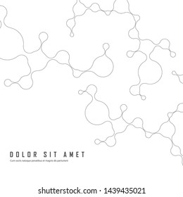 Network abstract connection molecules on white background. Contour lines technology background with simple abstract concept
