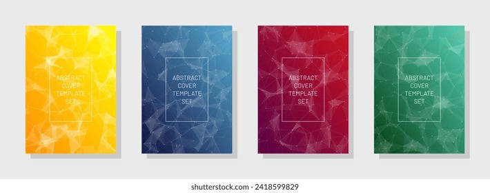Network Abstract Cover Set. Gradient Modern Pattern. Engineering Design. Colorful Texture. Vector