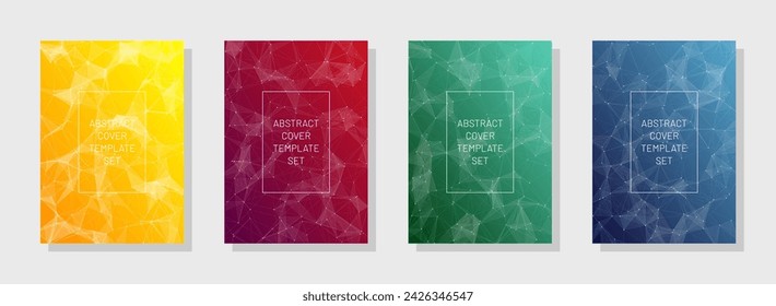 Conjunto de cubiertas abstractas de red. Textura moderna. Tecnología Diseño colorido. Telón de fondo de ingeniería. Vector