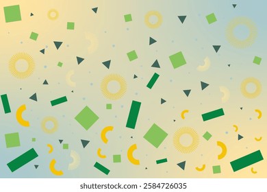 Network of abstract geometric shapes and textures for design: square, rectangle, circle