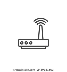 Network Access Point line icon. Wireless signal linear style sign for mobile concept and web design. Internet access point outline vector icon. Wifi symbol, logo illustration. Vector graphics