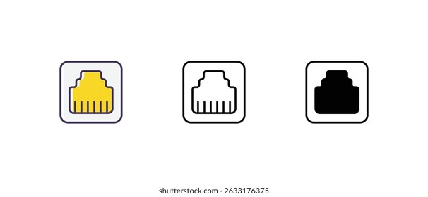 Network adapter Icons thin line and glyph vector icon stock illustration
