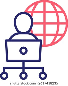 Network Administration Icon Color Vector Illustration