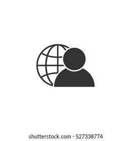 Network administrator icon flat. Illustration isolated vector sign symbol