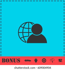 Network administrator icon flat. Simple vector symbol and bonus icon