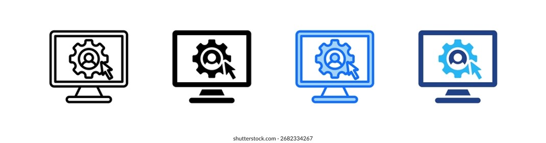 Ícone do administrador de rede define coleção de vários estilos